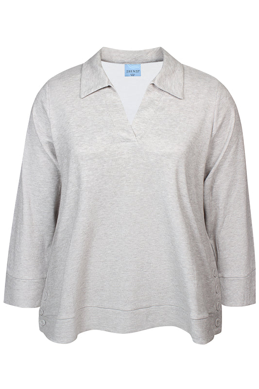 Zhenzi -Alaia 1177-Pullover L/S Latte Melange