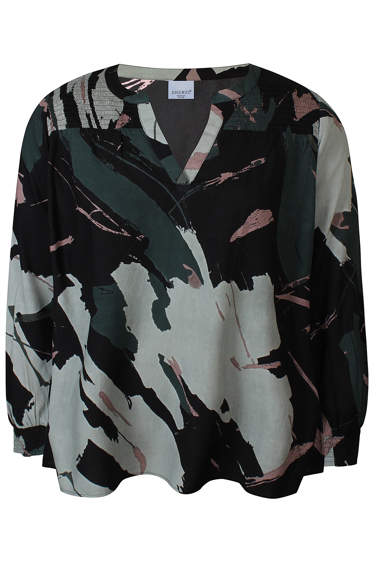 Zhenzi Anity 1205-Blouse L/S Deep Forest