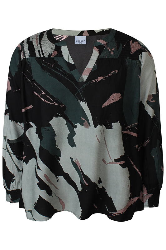 Zhenzi Anity 1205-Blouse L/S Deep Forest