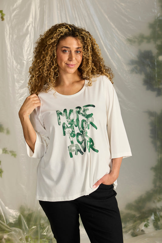 Zhenzi -Annie 1221-T-Shirt 3/4 Off white