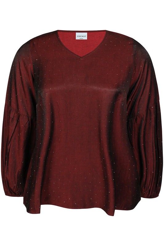 Zhenzi Zh-Tica 1235-Blouse L/S Burgundy red