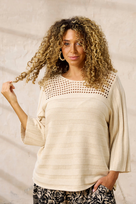 Zhenzi -Capri 1246-Cardigan/Pullover 3/4 Sandshell