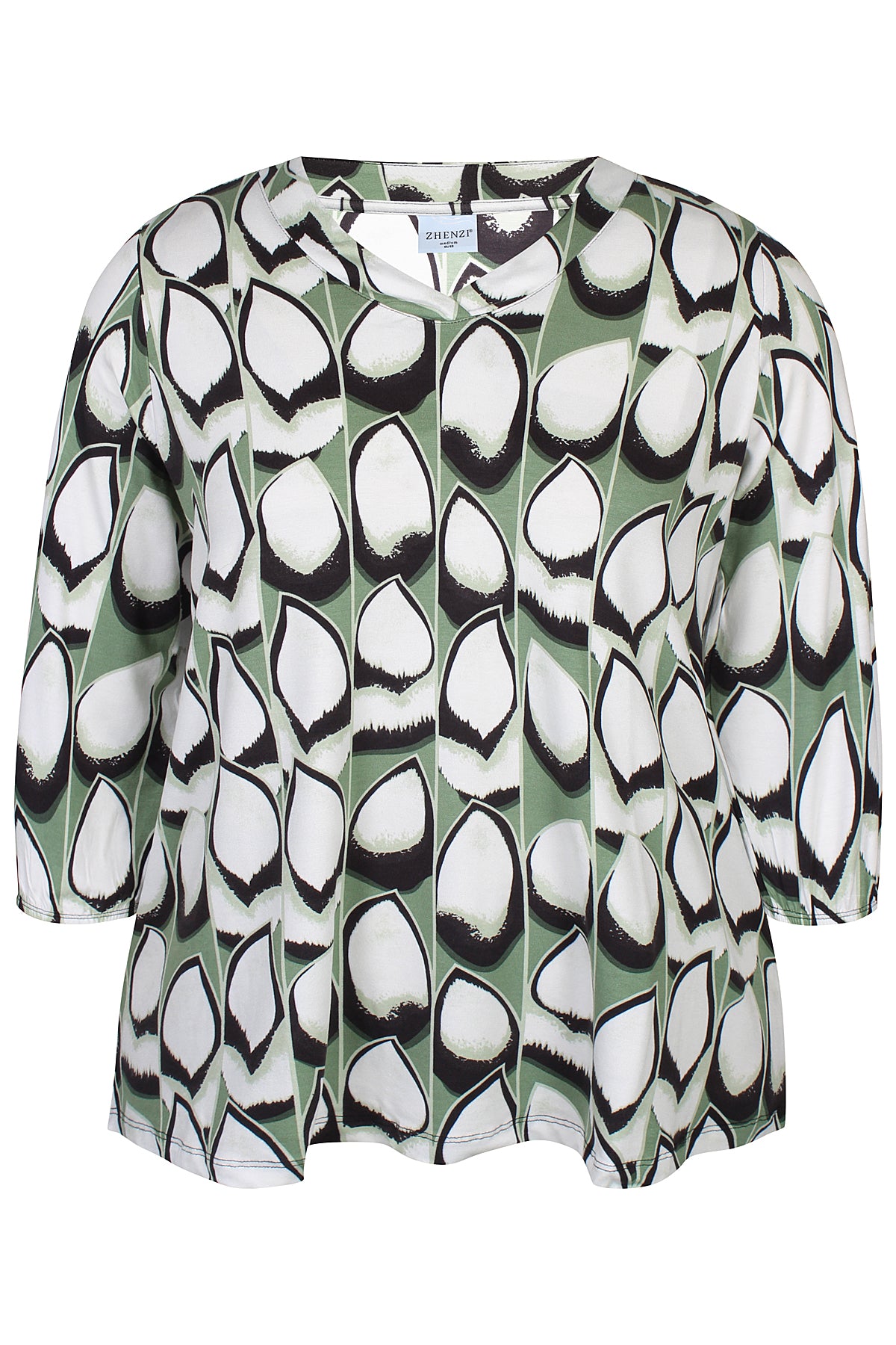 Zhenzi -Sylva 1260-Blouse 3/4 Cactus green