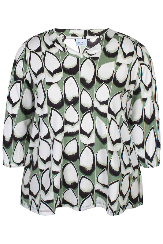 Zhenzi -Sylva 1260-Blouse 3/4 Cactus green