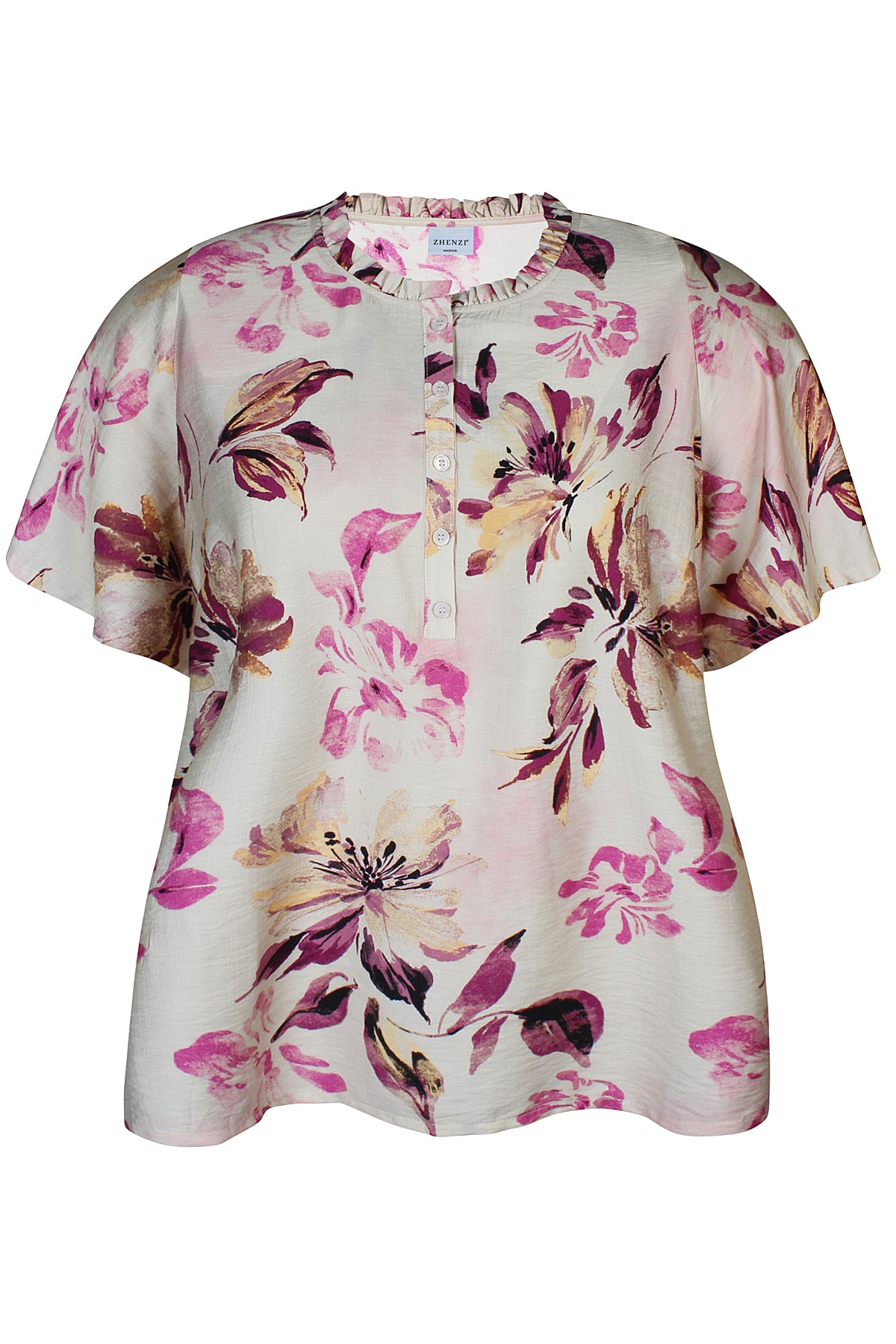 Zhenzi -Freya 1301-Blouse S/S Pink Orchid