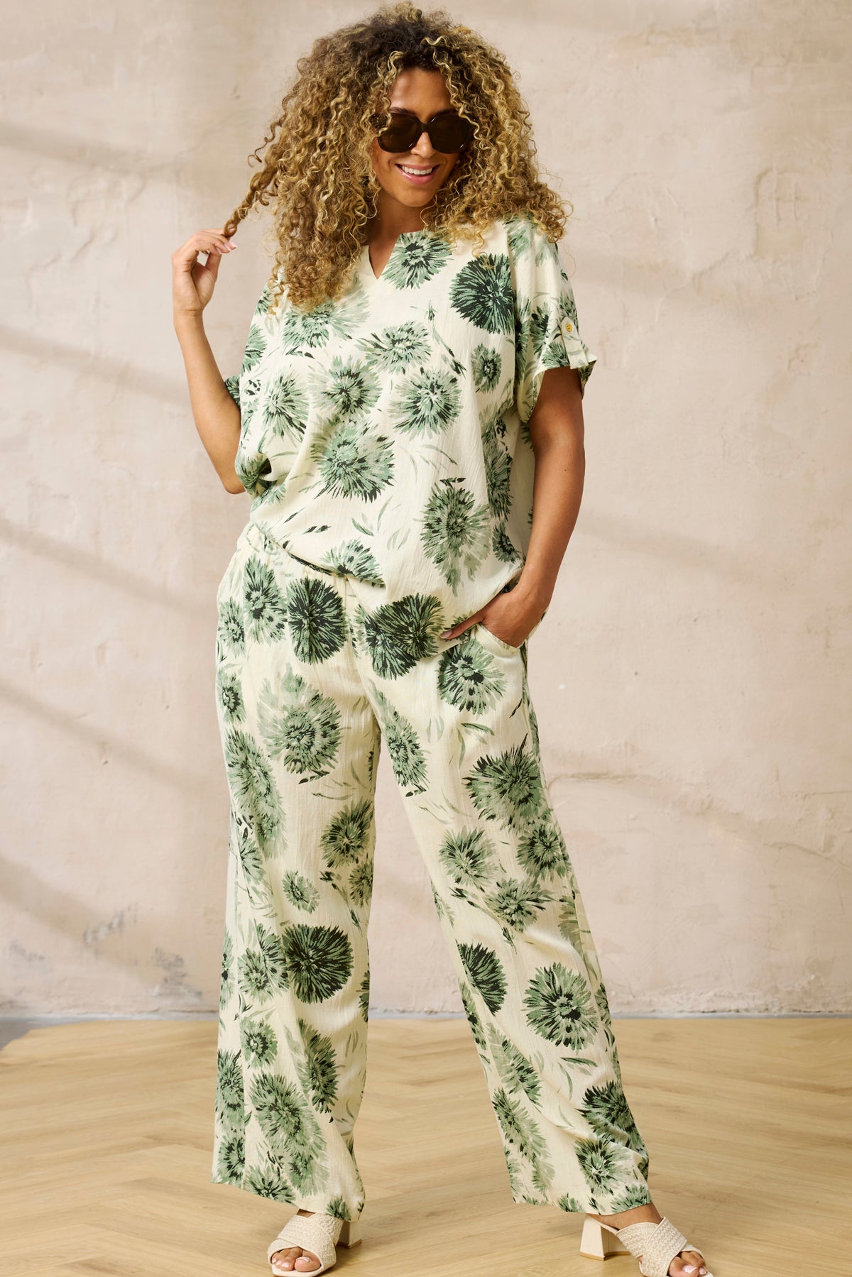 Zhenzi -Frida 1308-Blouse S/S Cactus green