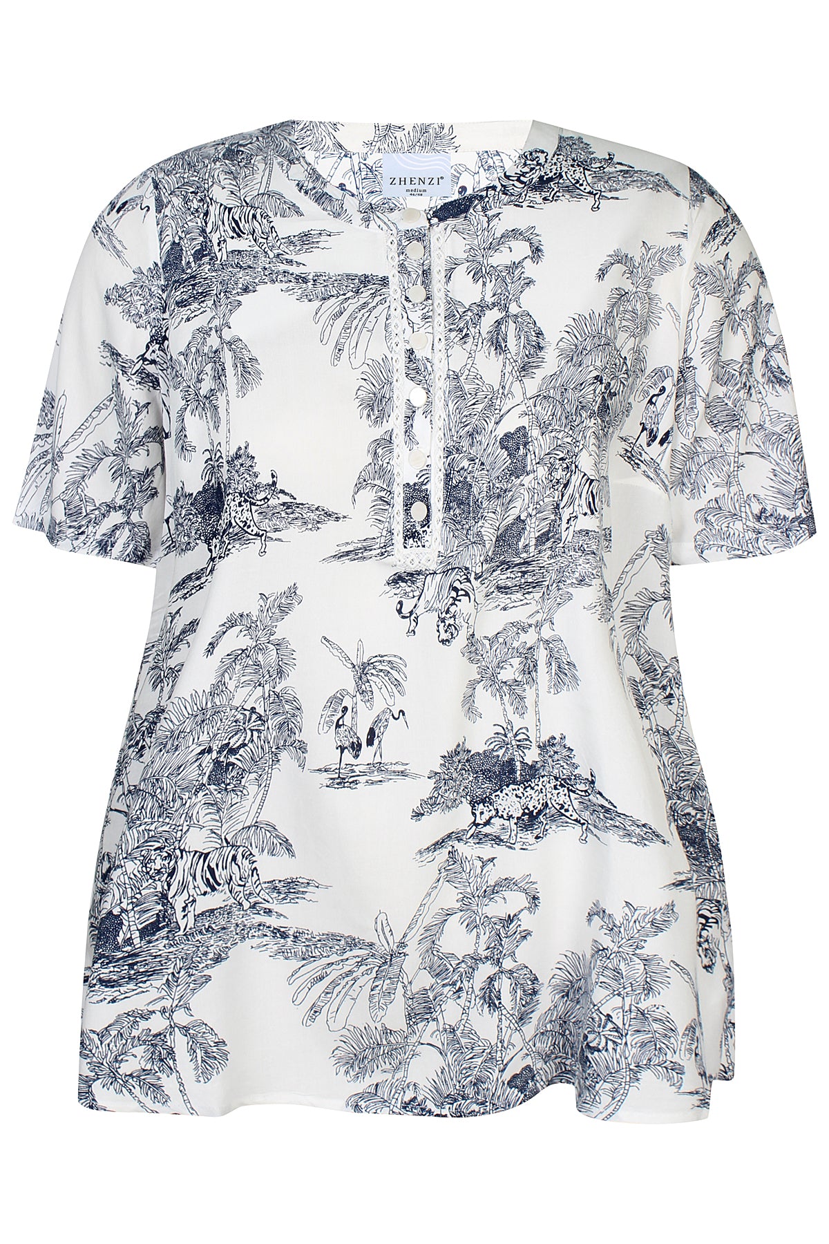 Zhenzi - Ivory 1369 - Blouse Navy