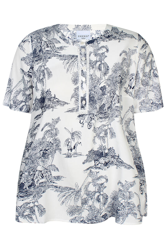 Zhenzi - Ivory 1369 - Blouse Navy