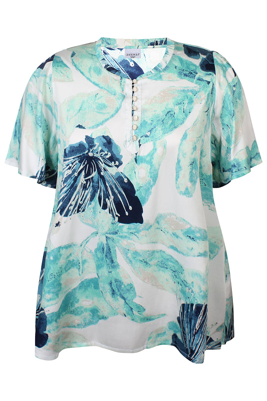 Zhenzi - Jalyn 1379 - Blouse Tropical Ocean
