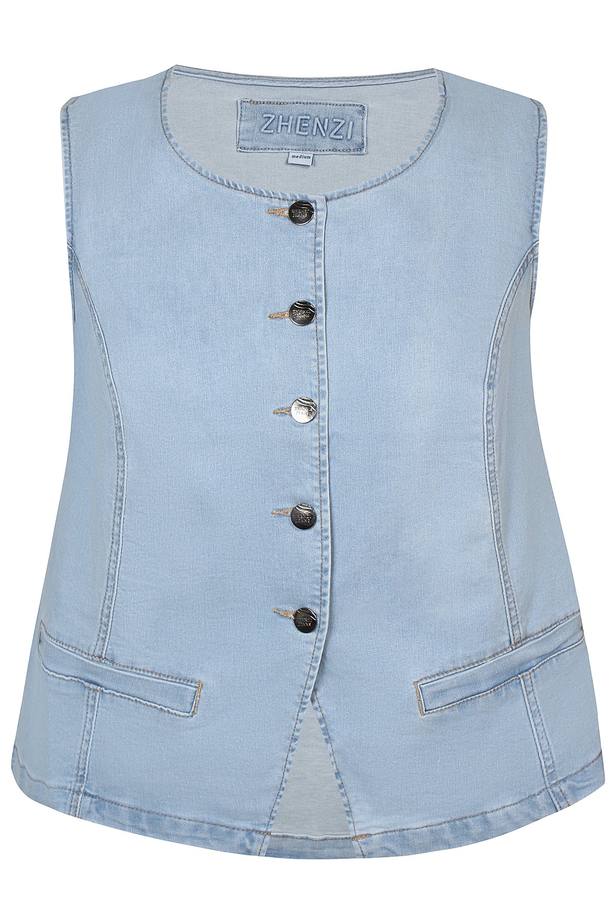 Zhenzi -Joana 1396-Waistcoat Angelite denim