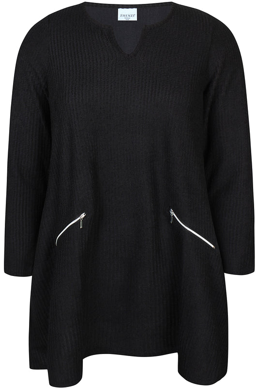 Zhenzi -Kathy 1439 - Tunic L/S Black