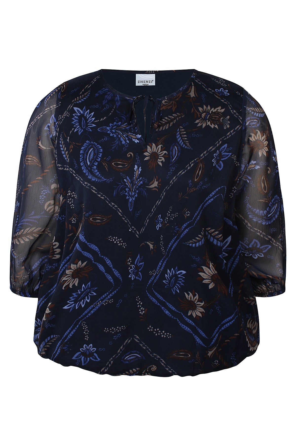 Zh-Keara 1446-Blouse L/S Navy