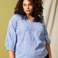 Zh-Kerry 1455-Blouse 3/4 Palace blue