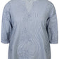 Zh-Kerry 1455-Blouse 3/4 Palace blue