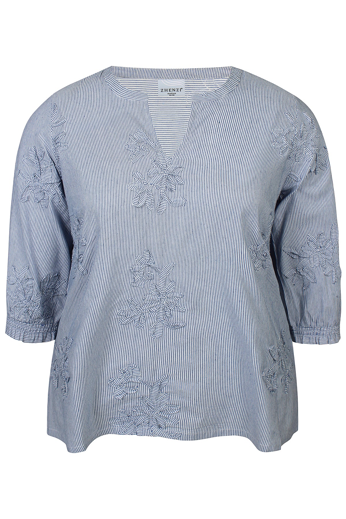 Zh-Kerry 1455-Blouse 3/4 Palace blue