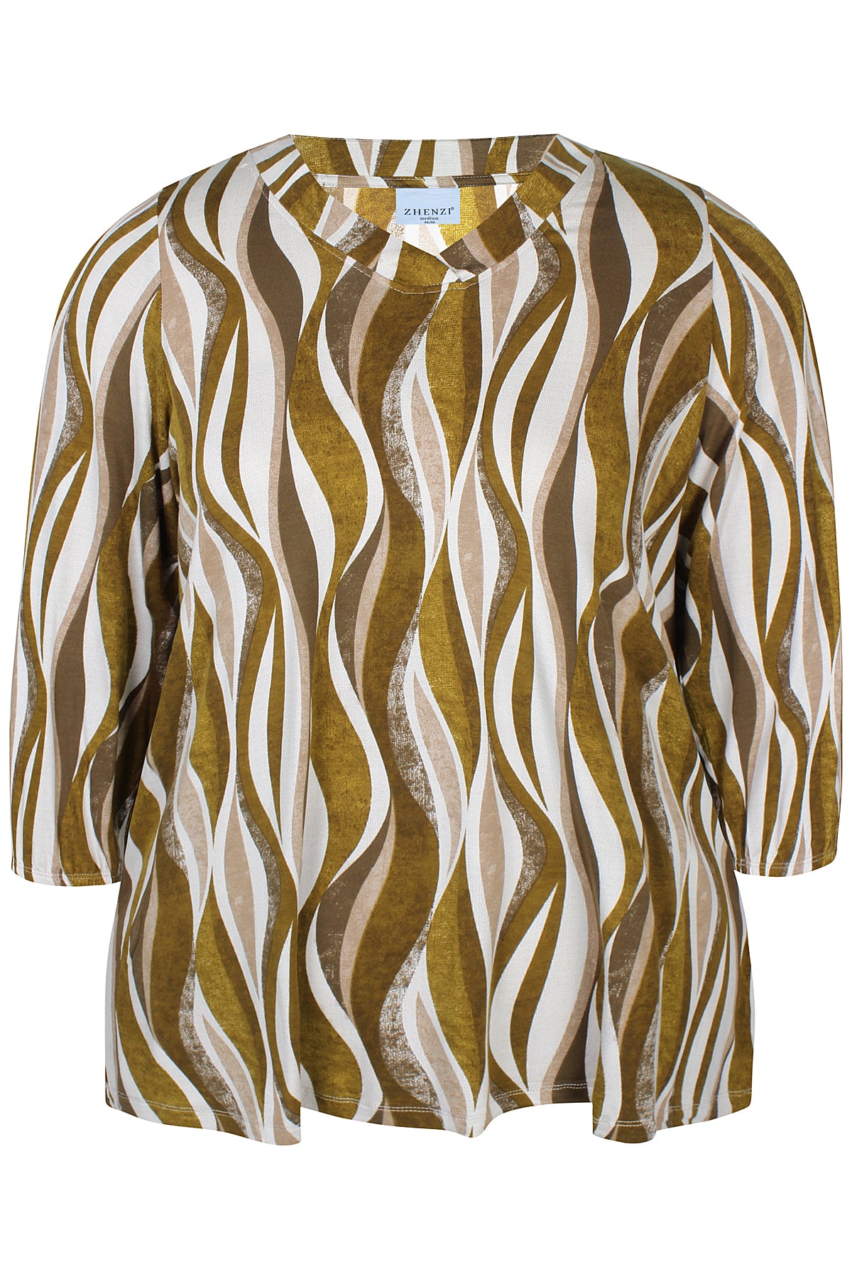 Zh-Sylva 1511-Blouse 3/4 Dark olive