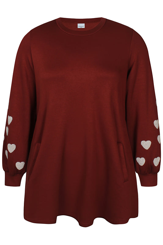 Zhenzi -Mya 1518-Tunic L/S Dark Maroon