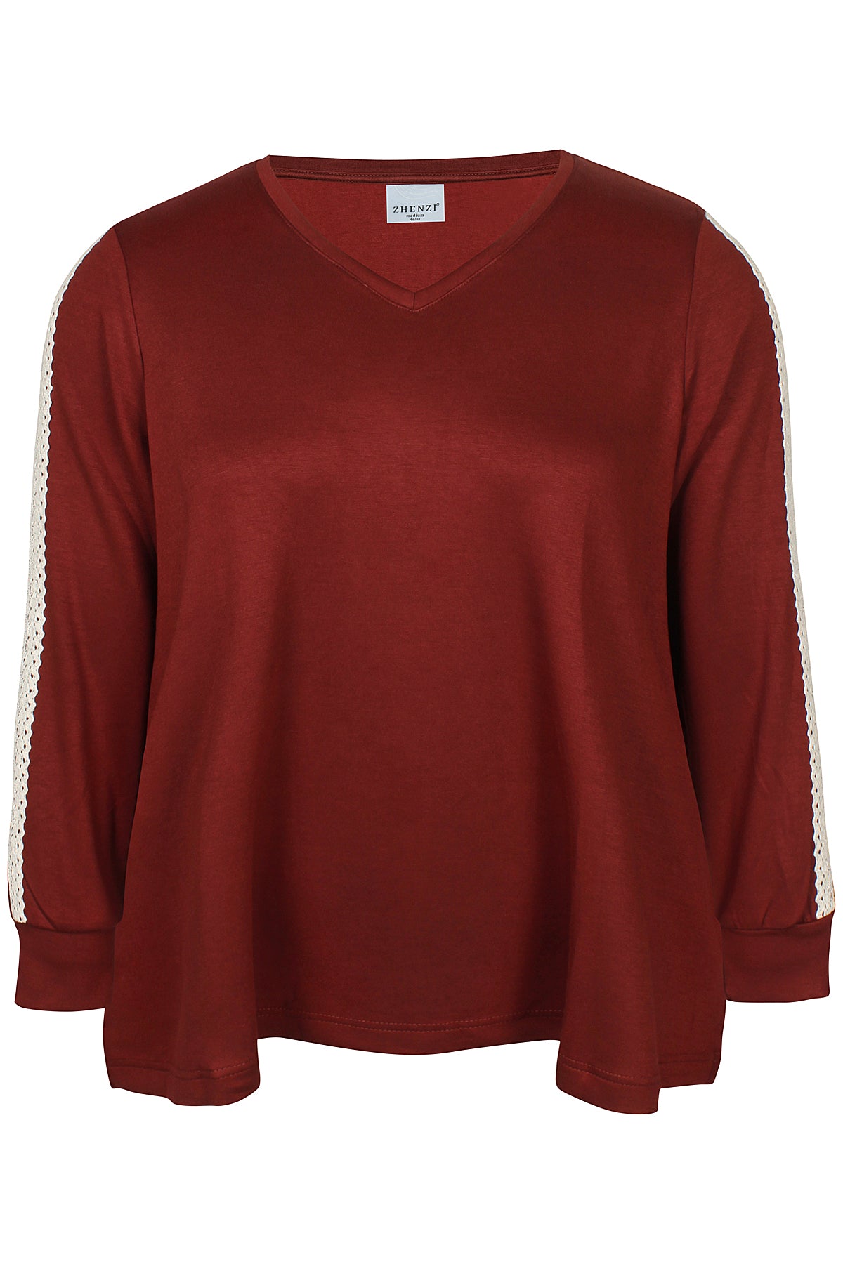 Zhenzi -Mya 1520-Pullover L/S Dark Maroon