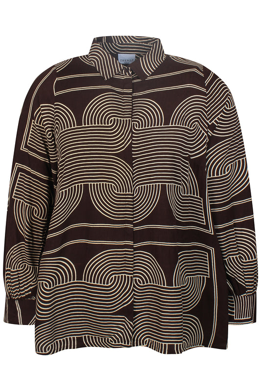 Zhenzi -Linda 1530-Shirt L/S Chokolade