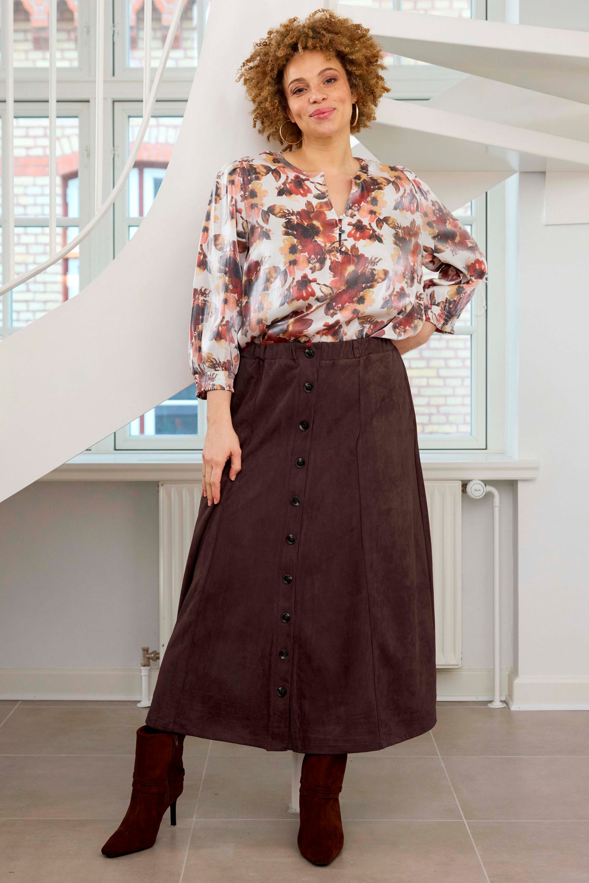 Zhenzi -Faan 1558-Skirt Chokolate