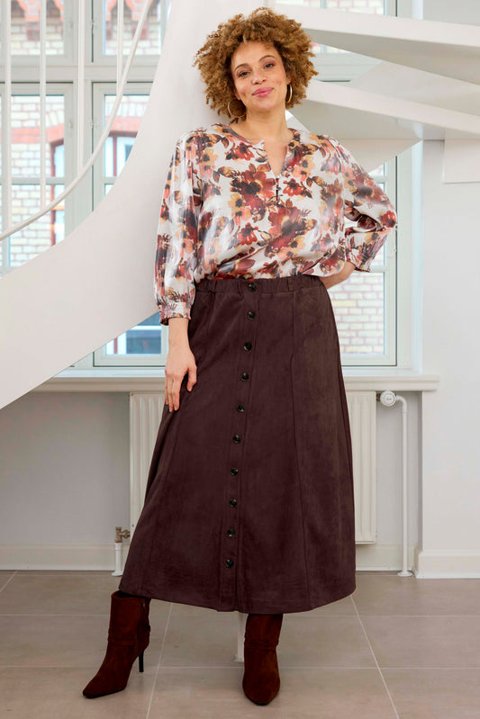 Zhenzi -Faan 1558-Skirt Chokolate