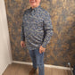Chris Cayne overhemd donkerblauwe met gele bloem