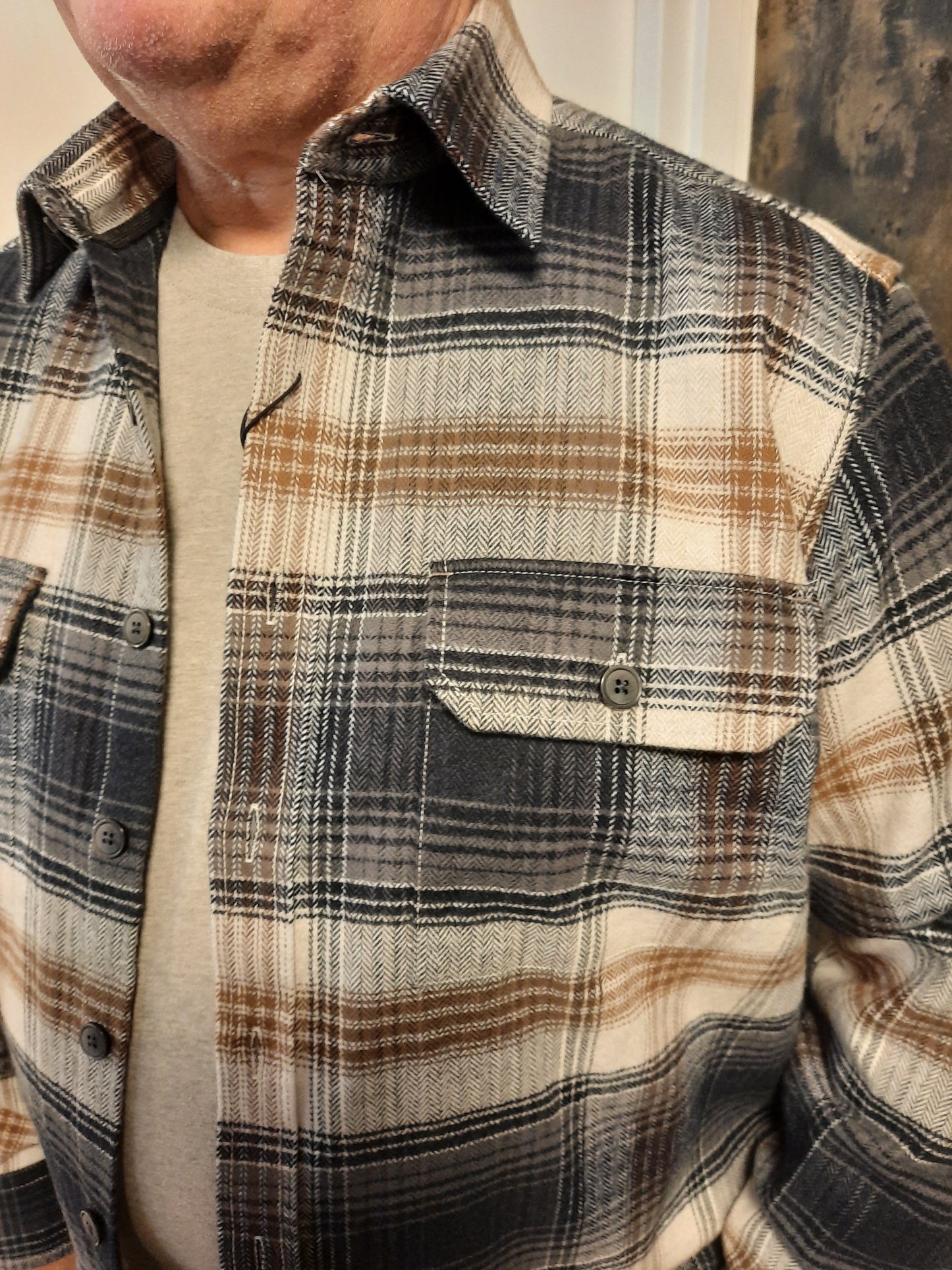 Casa Moda overshirt Kent Casual Fit thunderstorm