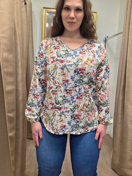 ONLY CARMAKOMA CARVICA LIFE L/S BLOEMENPRINT