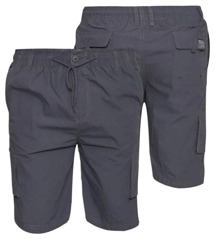 DUKE 555 NICK KORTE CARGO BROEK BLAUW/GRIJS