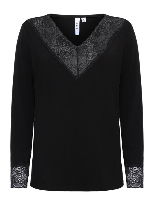 Ciso t-shirt zwart details kant