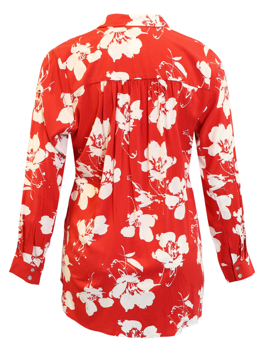 Ciso blouse rood-wit bloem