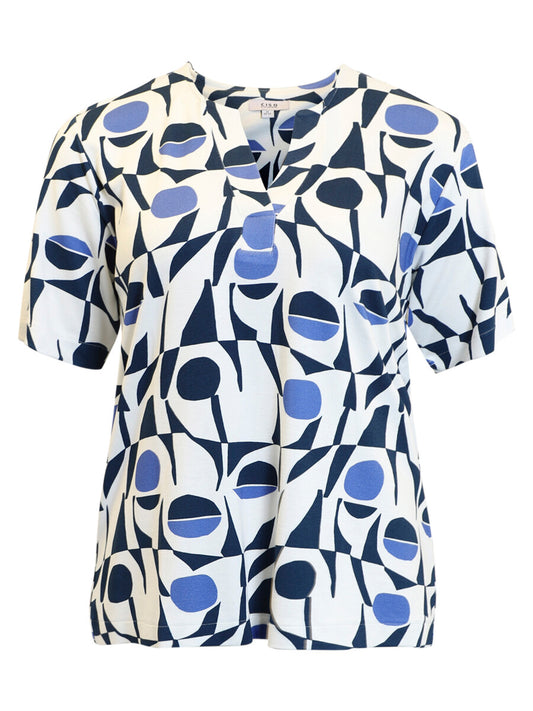 Ciso top cirkel wit blauw