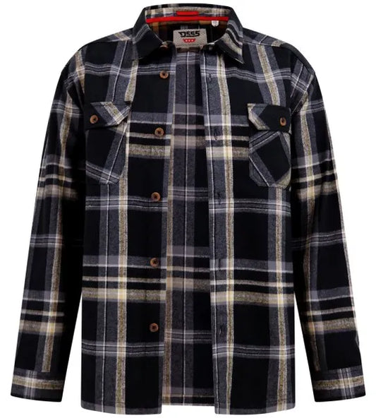 DUKE 555 FALKIRK ZWAAR-SHACKET OVERSHIRT ZWART/WIT BIG SIZE