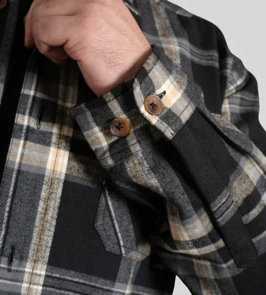 DUKE 555 FALKIRK ZWAAR-SHACKET OVERSHIRT ZWART/WIT BIG SIZE