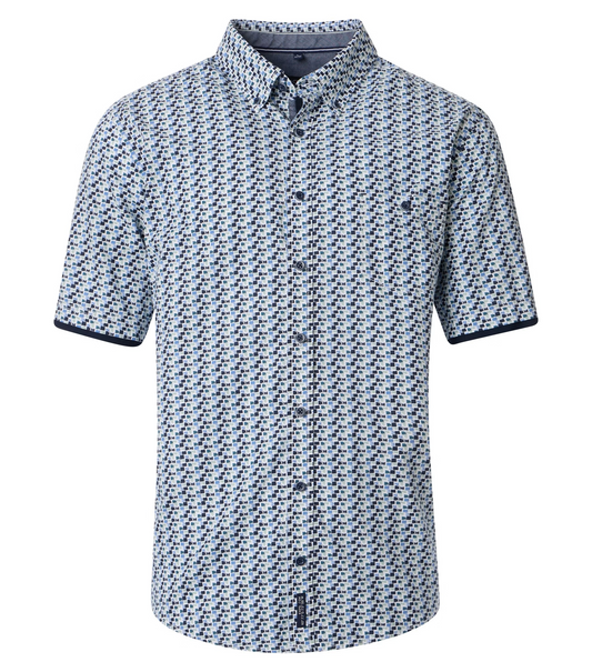 Casa Moda wit blauw overhemd