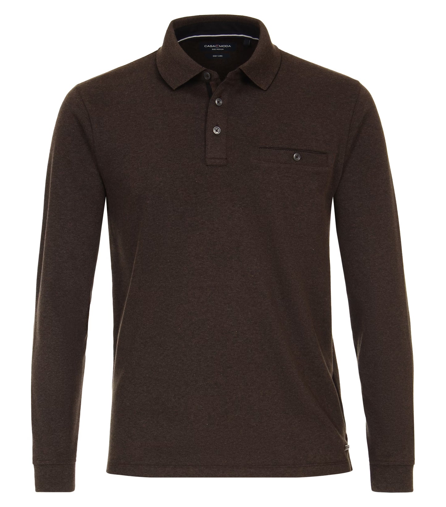 Casa Moda patterned polo shirt 1/1 sleeve brown