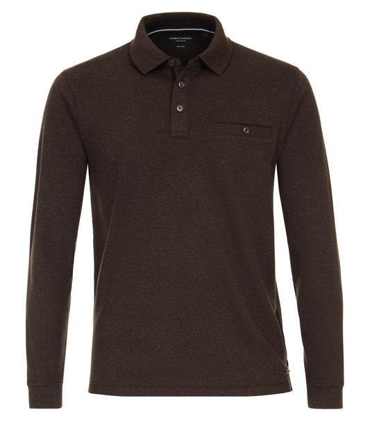 Casa Moda patterned polo shirt 1/1 sleeve brown