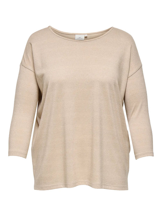 ONLY CARMAKOMA CARGABBY 3/4 SLEEVE BOATNECK BLOUSE JRS