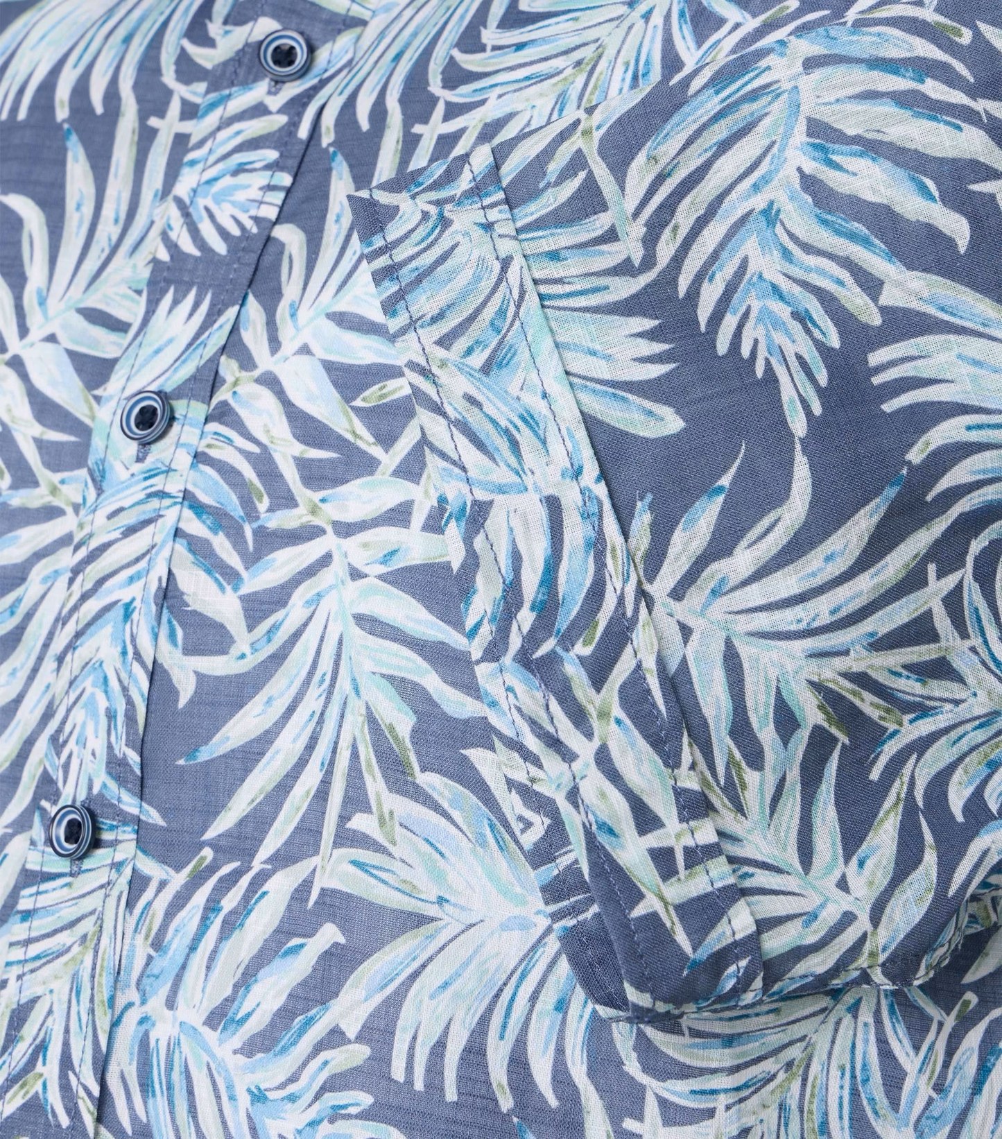 Casa Moda overhemd blauw palmbladeren