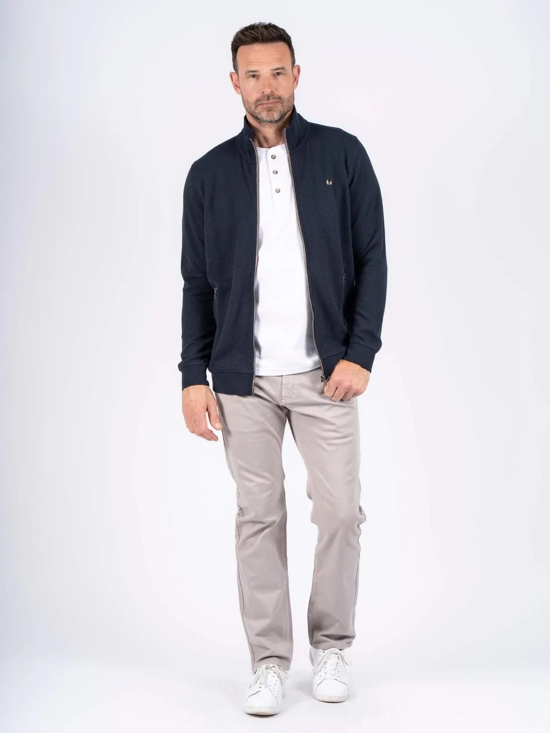 Pre-end PEalf sweat cardigan PLUS Dark Sapphire