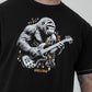Duke MACFARLAN-D555 Gorilla Playing Guitar Printed Crew Neck T-shirt