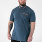 Duke   HARVEY 3-D555 Teal Pique Polo With Jacquard Collar And Cuffs