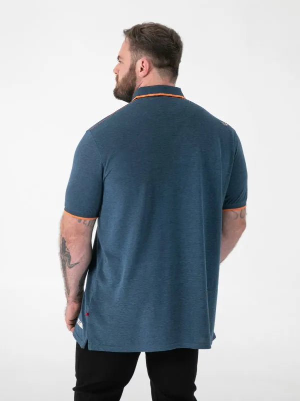Duke   HARVEY 3-D555 Teal Pique Polo With Jacquard Collar And Cuffs