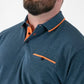 Duke   HARVEY 3-D555 Teal Pique Polo With Jacquard Collar And Cuffs