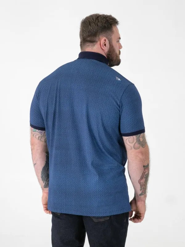 Duke   MURRAY-D555 AO Printed Jacquard Collar And Cuff S/S Polo