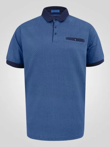 Duke   MURRAY-D555 AO Printed Jacquard Collar And Cuff S/S Polo
