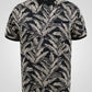 Duke  PALMER-D555 AO Leaf Printed Jacquard Collar & Cuff S/S Polo BIG SIZE