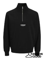 JJESOHO SWEAT QUARTER ZIP HN NOOS ZWART
