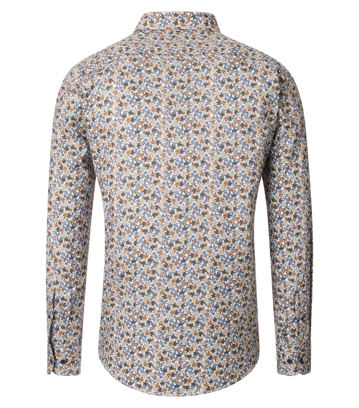 Casa Moda leisure shirt 1/1 sleeve kent print blue