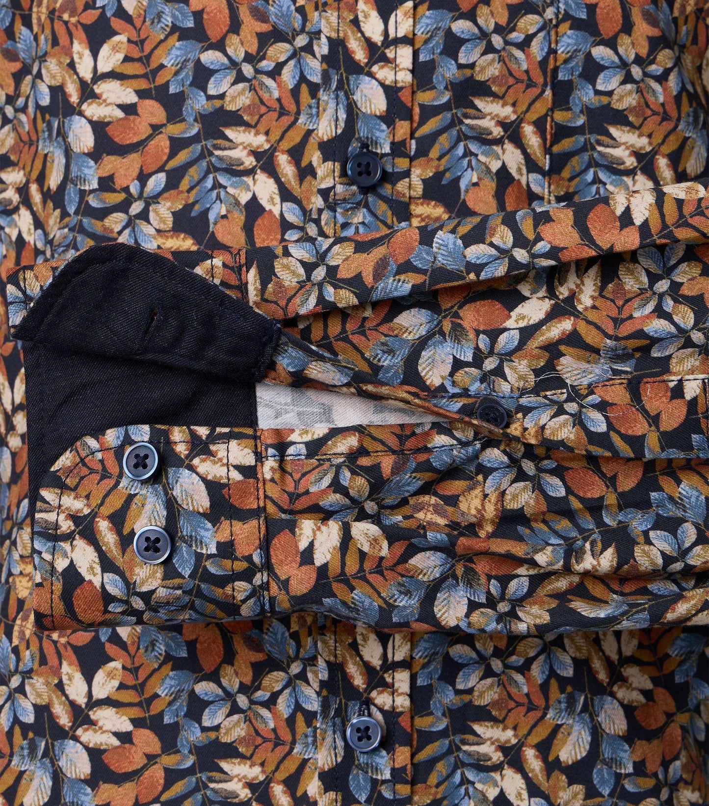 Casa Moda overhemd bladmotief mixed orange